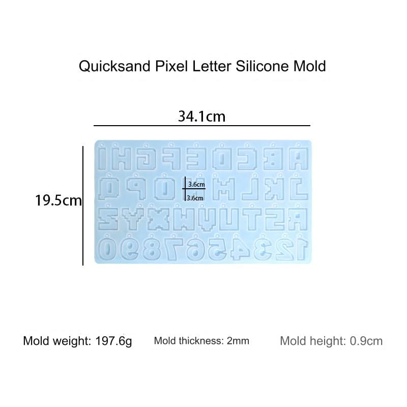 My Store Silicon Mould Pixel Alphabet Abcd Shakers Keychain & Pendant Mould