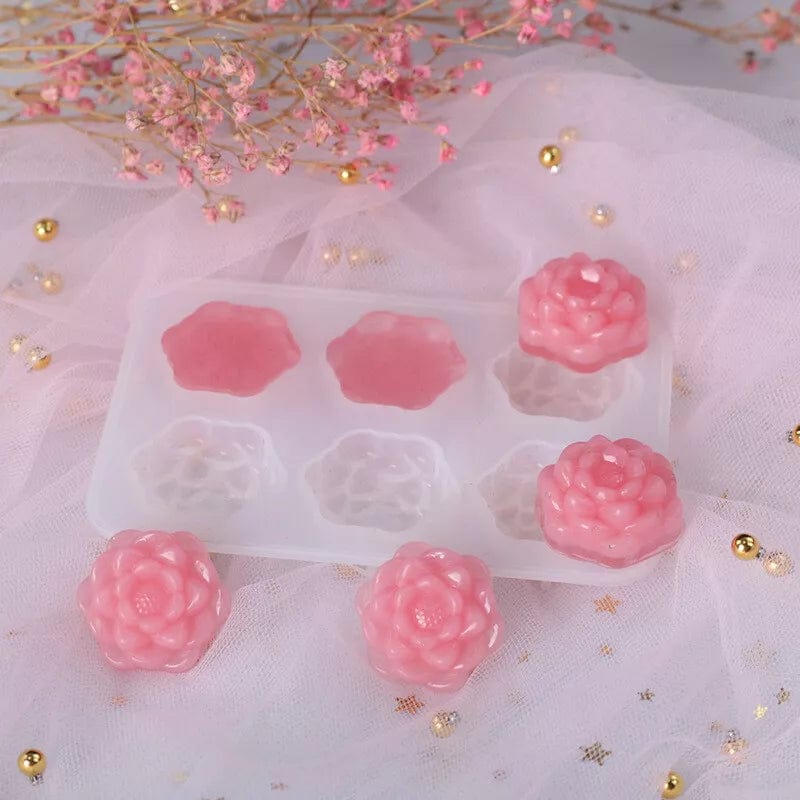 My Store Silicon Mould 6 Cavity 3D Flower Mould