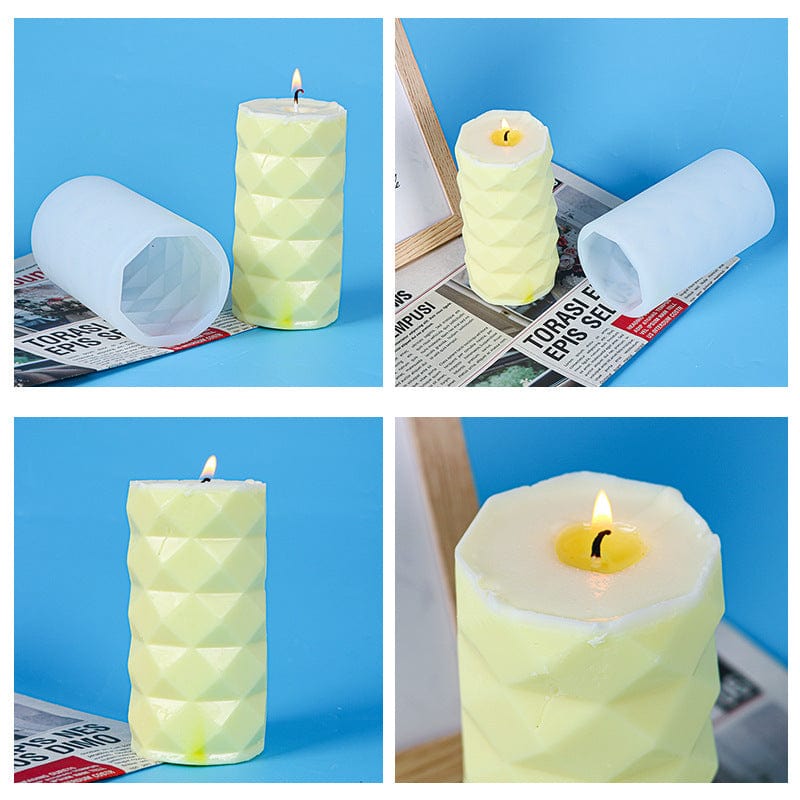My Store Silicon Mould 3D Geometric Pillar Candle Mould