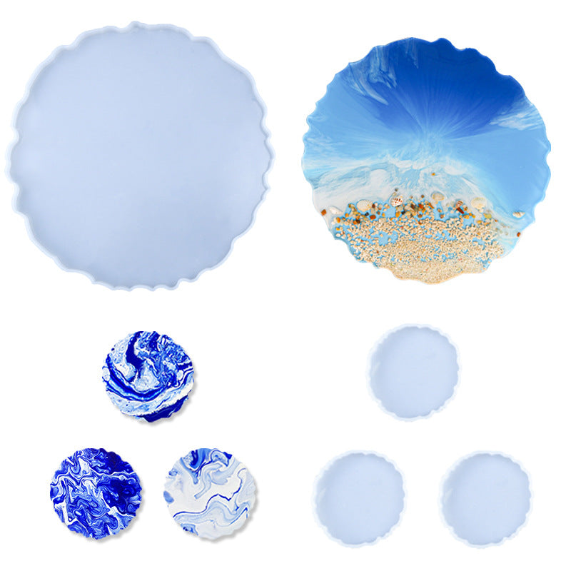 My Store Silicon Mould 10" Round Agate Tray Mould