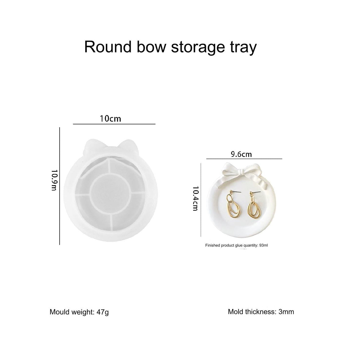 My Store Silicon Mould Round Bow Storage Tray