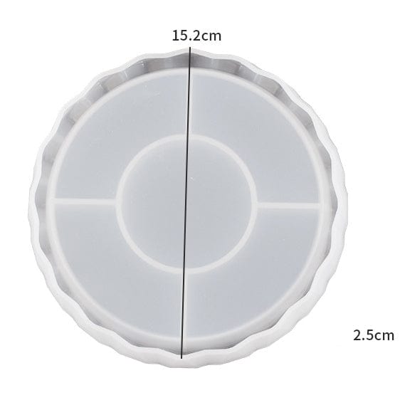 My Store Silicon Mould Big Round Wave Pointed Border Tray Mould