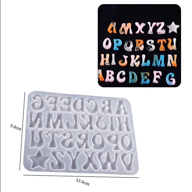 My Store Silicon Mould 27 Cavity Funky Style Alphabet Letter Mould