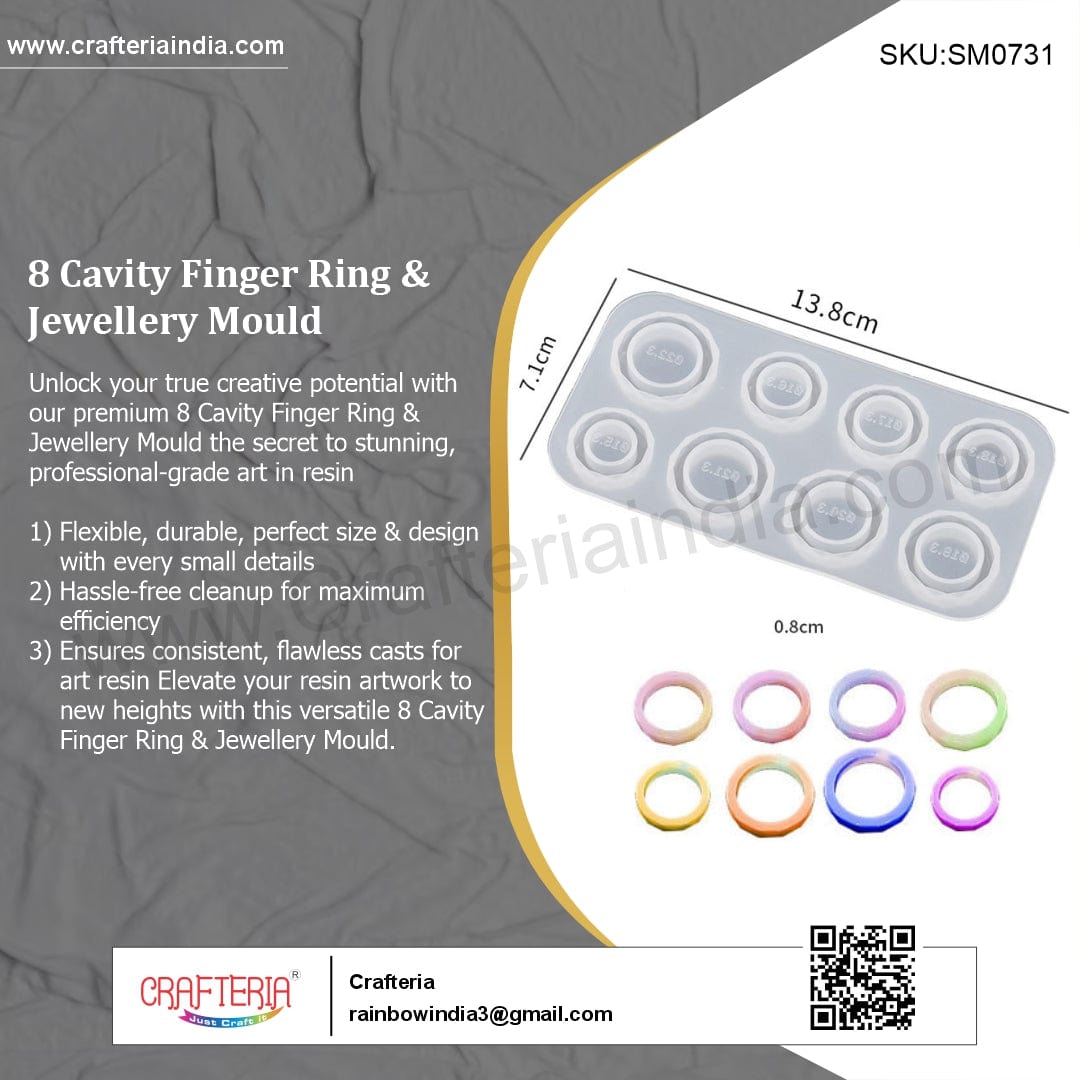 My Store Silicon Mould 8 Cavity Finger Ring & Jewellery Mould