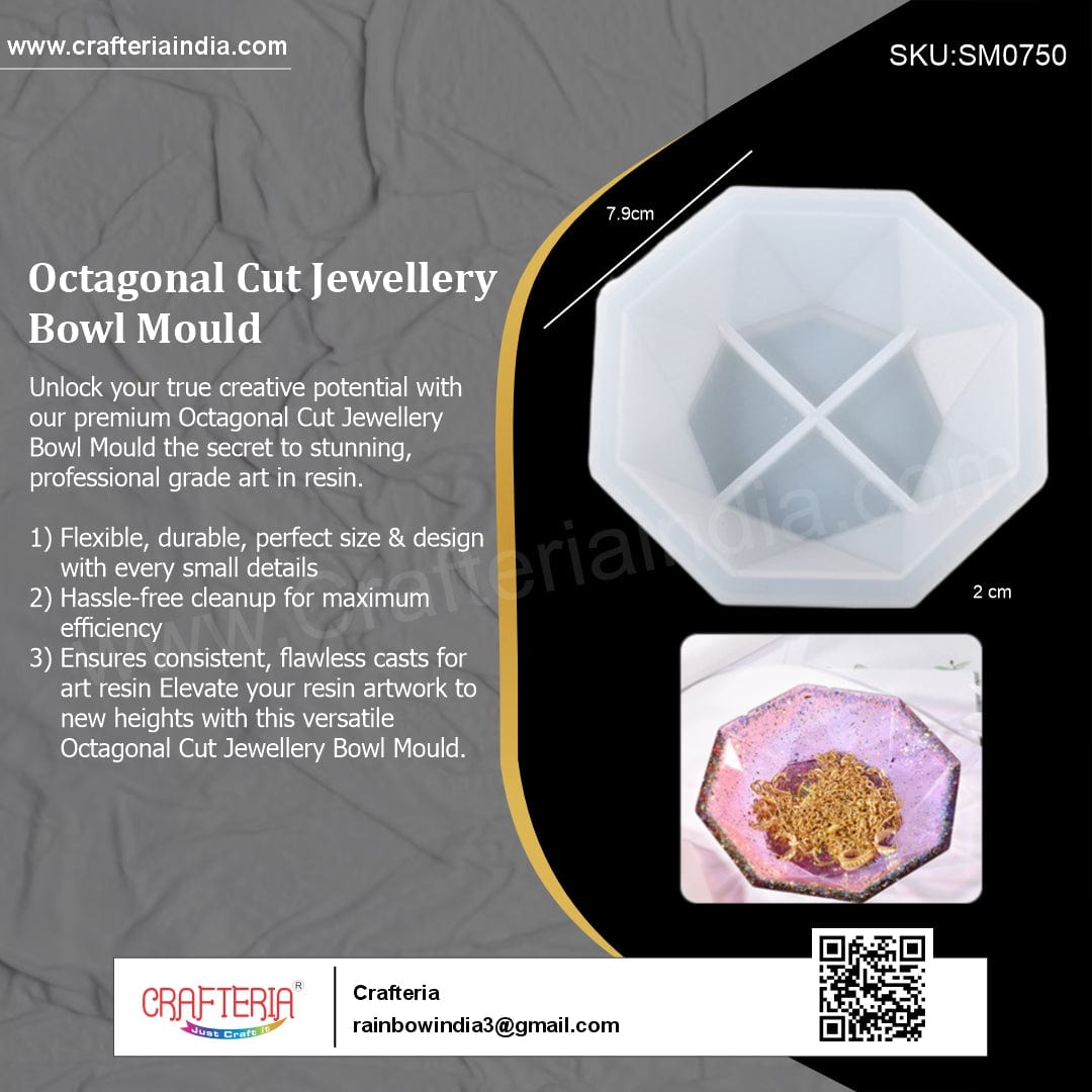 My Store Silicon Mould Octagonal Cut Jewellery Bowl Mould