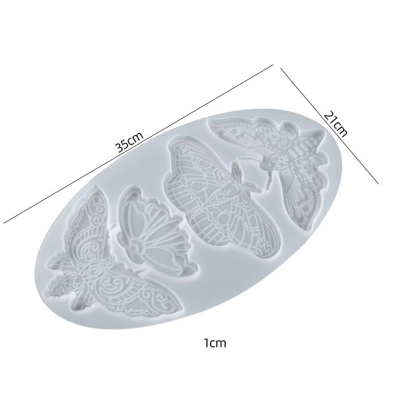 My Store Silicon Mould 4 Cavity Butterfly Emboss Design Coaster Mould