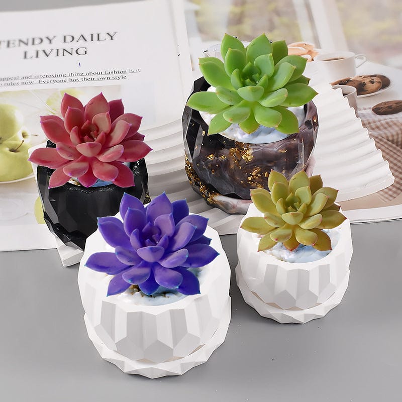 My Store Silicon Mould Round Diamond Planter Mould