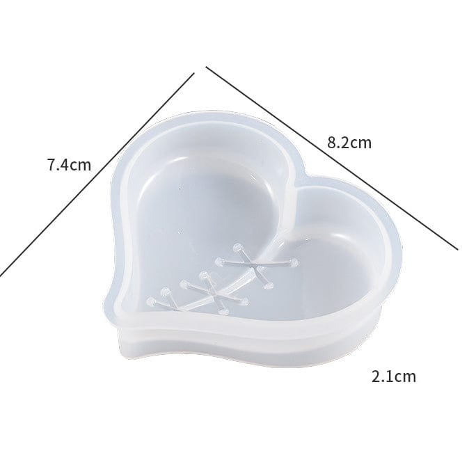 My Store Silicon Mould Heart With Stitches Mould