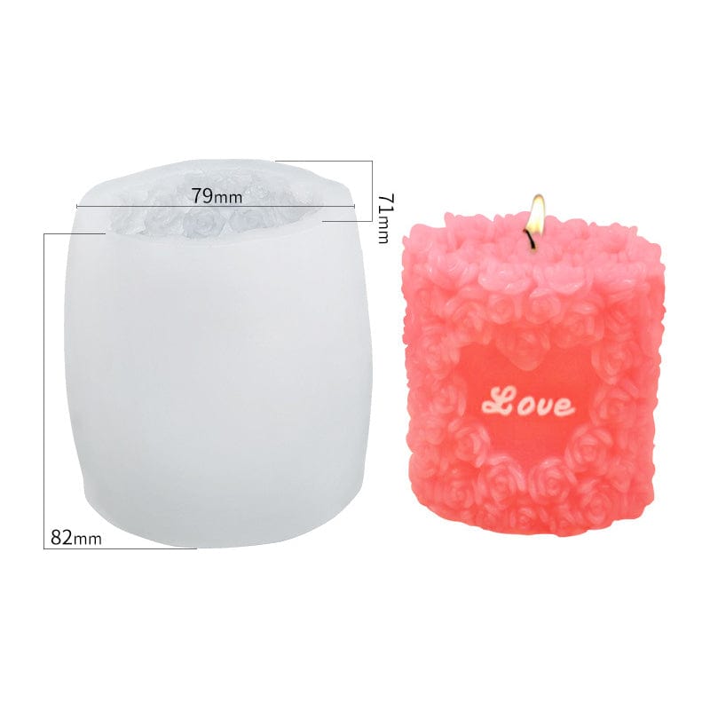 My Store Silicon Mould 3D Rose Pillar Candle Mould