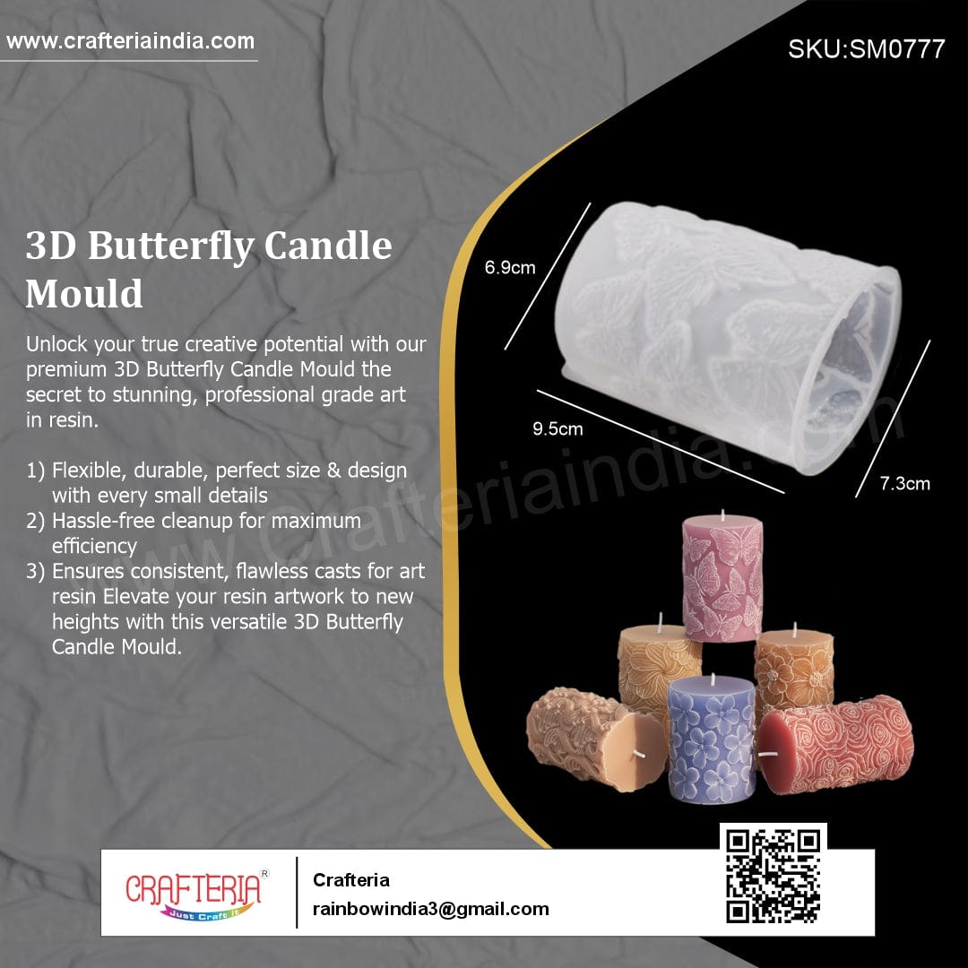My Store Silicon Mould 3D Butterfly Candle Mould
