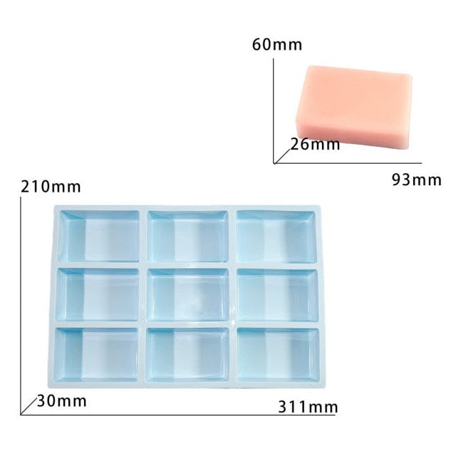 My Store Silicon Mould 9 Cavity Recangle Silicon Mould