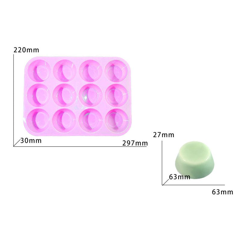 My Store Silicon Mould 12 Cavity Cup Cake, Soap & Candle Mould