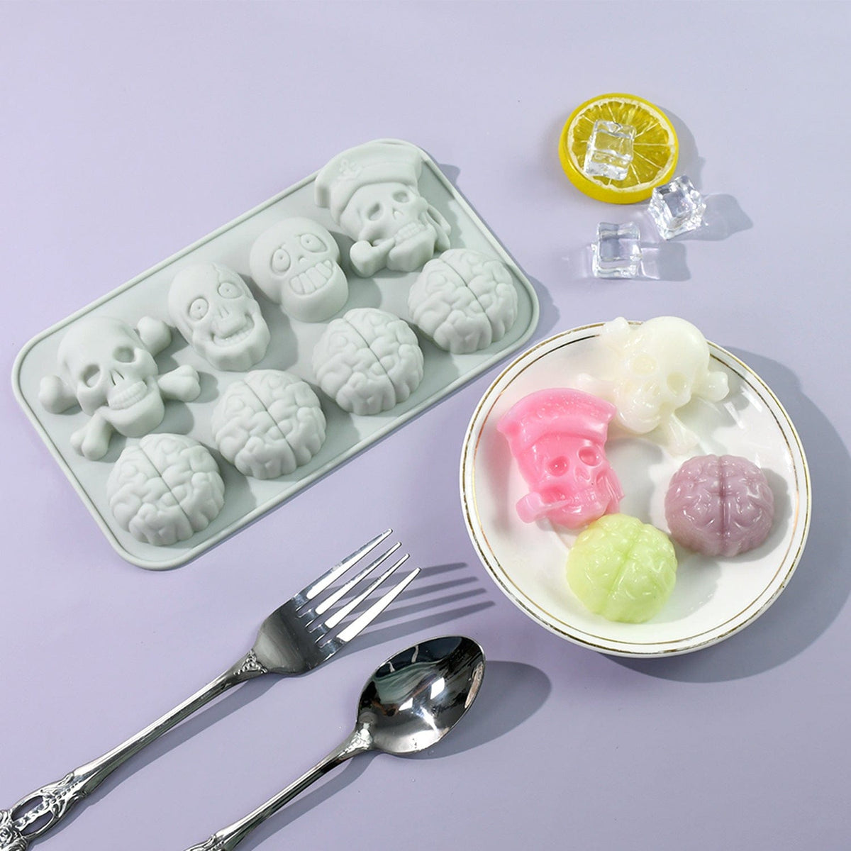 My Store Silicon Mould 8 Cavity Brain & Skull Mould