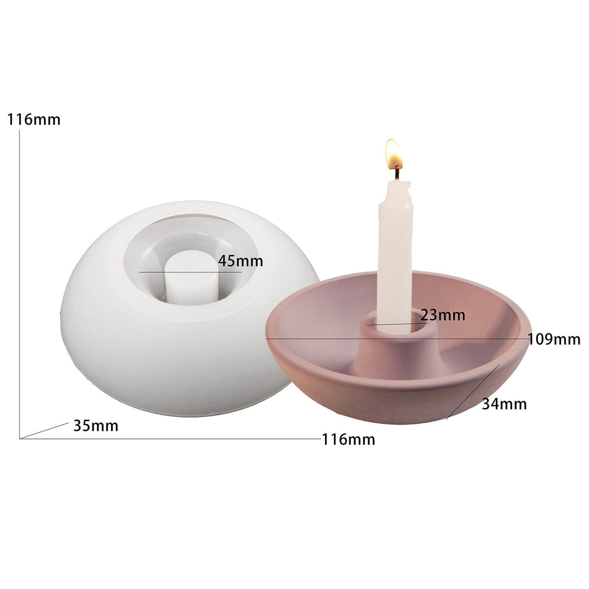 Bowl Shaped Candle Holder Mould SM0862