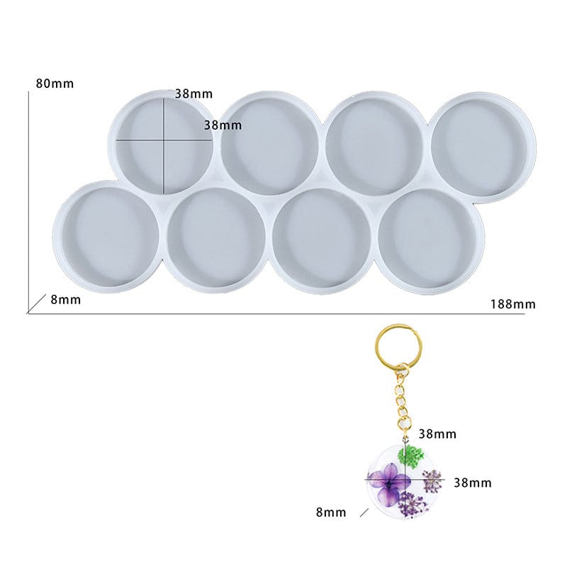 My Store Silicon Mould 8 Cavity 38mm Round Mould