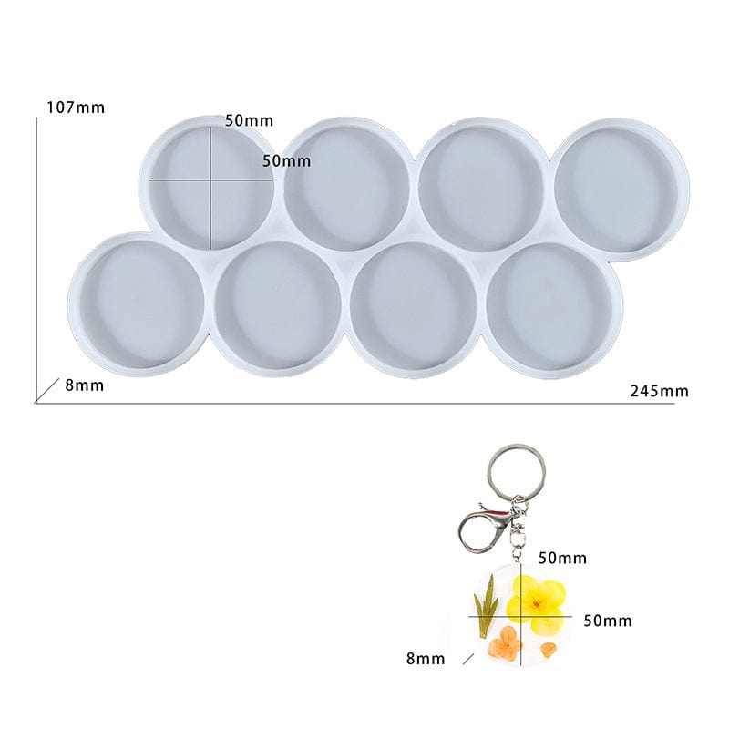 My Store Silicon Mould 8 Cavity 50mm Round Mould