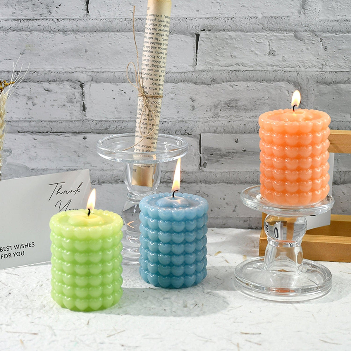 My Store Silicon Mould Small Love Cylinder Candle Mould