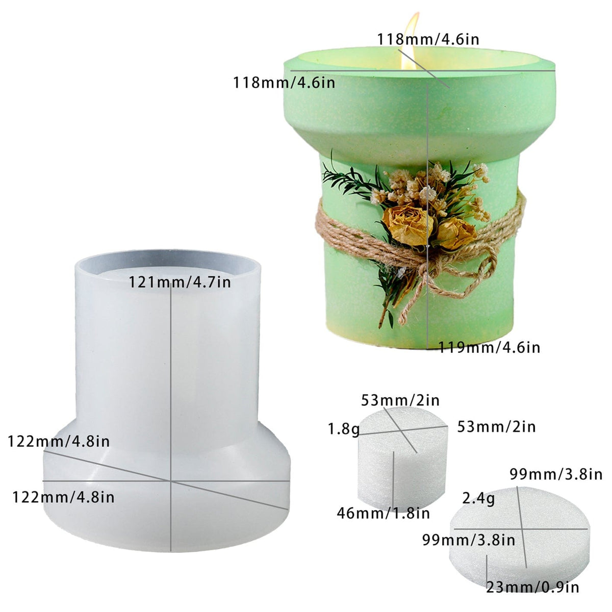 My Store Silicon Mould High Waist Candle Holder Mould