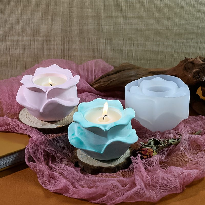 Rose Shape Tea Light & Candle Holder Mould SM0889