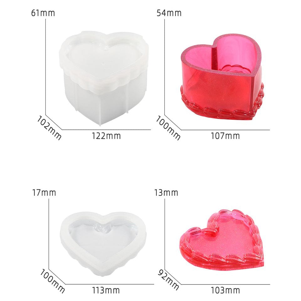 My Store Silicon Mould Heart Cake Shape Storage Box Mould