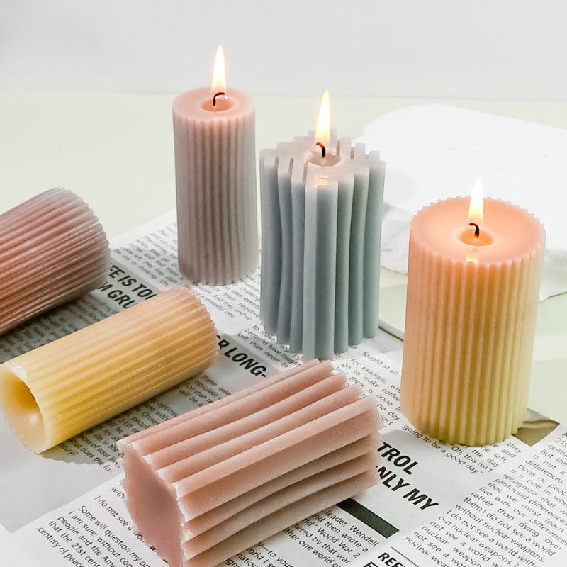 My Store Silicon Mould Small Cylindrical Striped Candle Mould