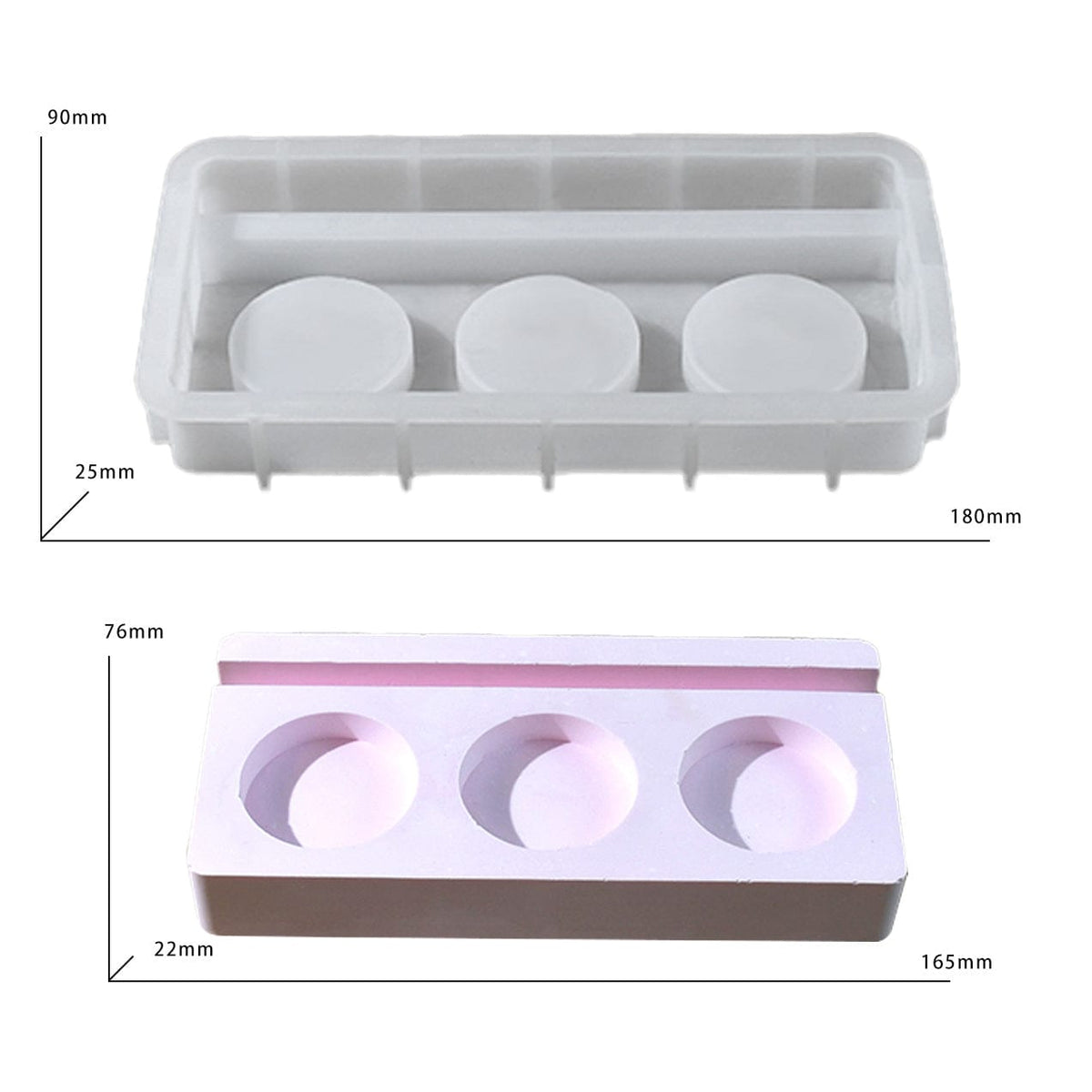 My Store Silicon Mould 3 Cavity T-Light With Photo Holder Mould