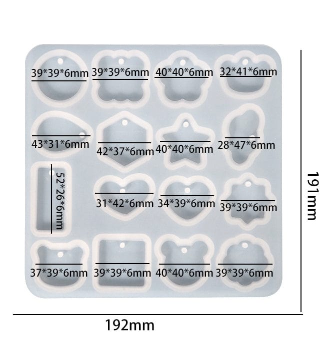 My Store Silicon Mould 16 Cavity Keychain & Pendant Mould