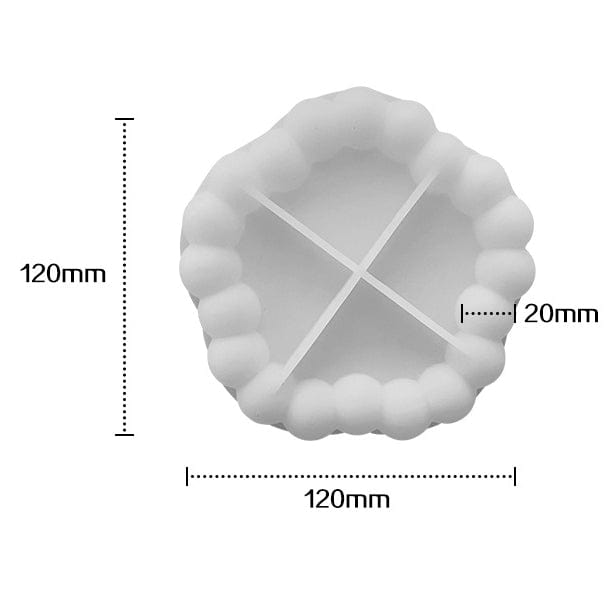 My Store Silicon Mould Flower Shape With Round Bubble Border Mould