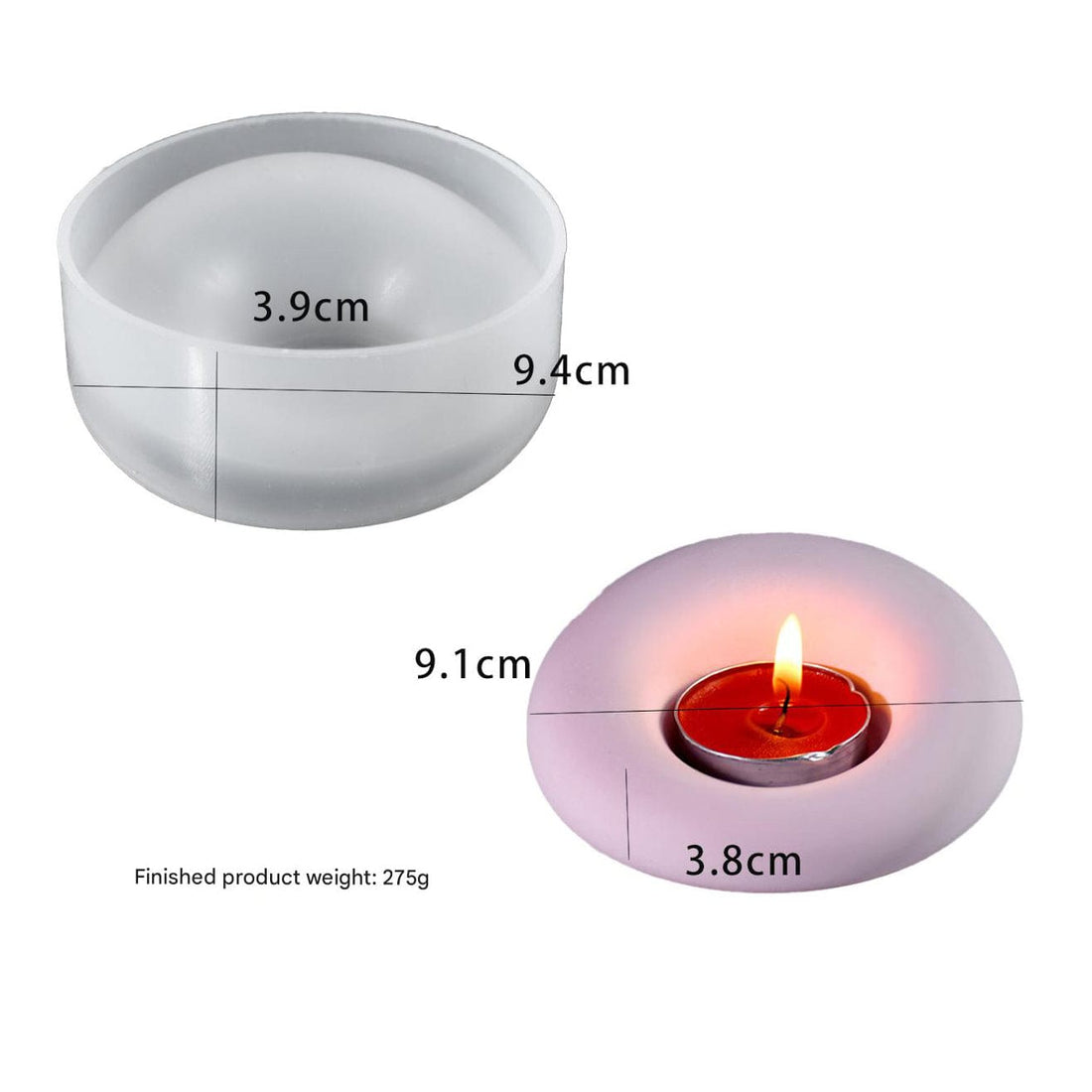 My Store Silicon Mould Unequal Circular Candle T-Light Holder Mould