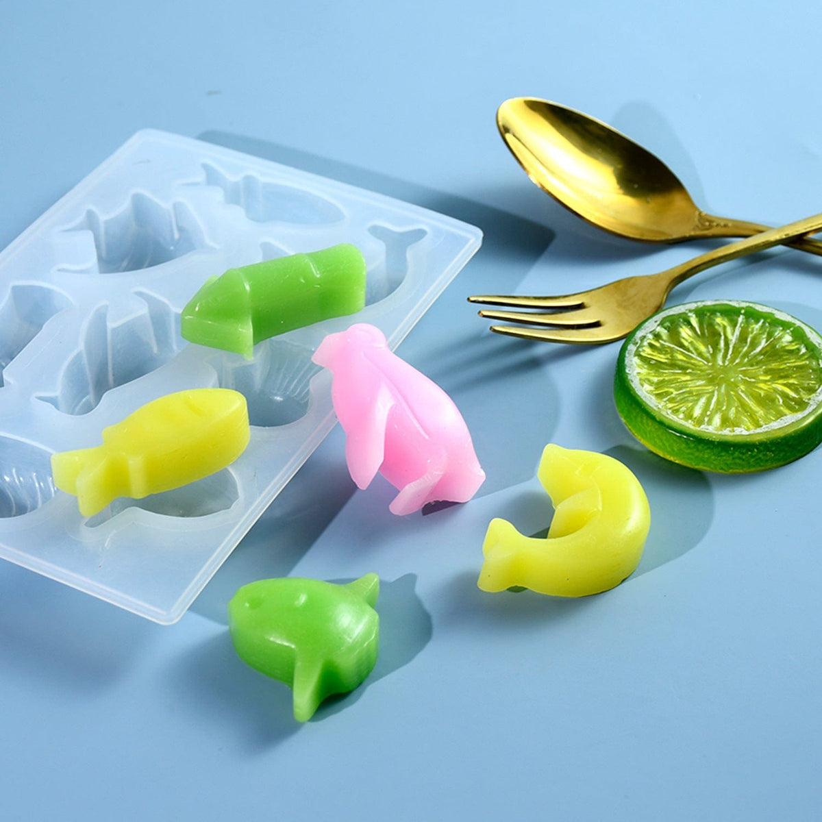 My Store Silicon Mould 8Pcs Sea Animals Mould