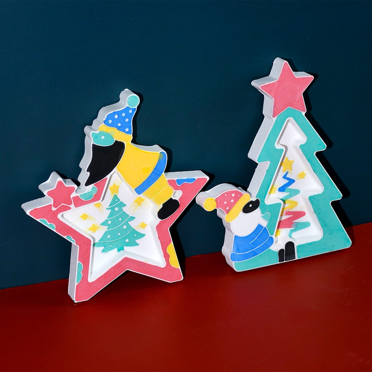 My Store Silicon Mould Snowmen Santa Claus With Christmas Tree Mould