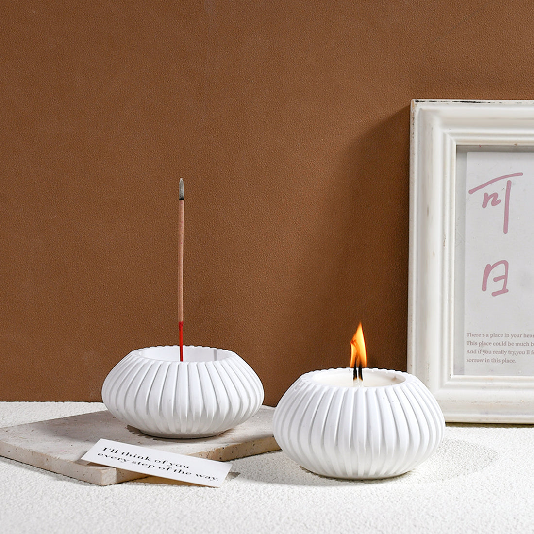 My Store Silicon Mould Stripe Round Incense Tray Silicon Mould