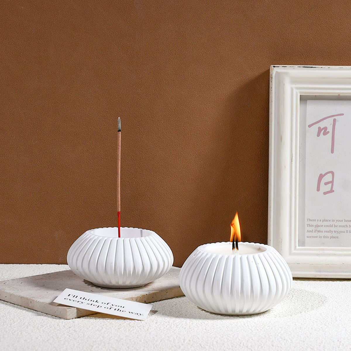 My Store Silicon Mould Stripe Round Incense Tray Silicon Mould