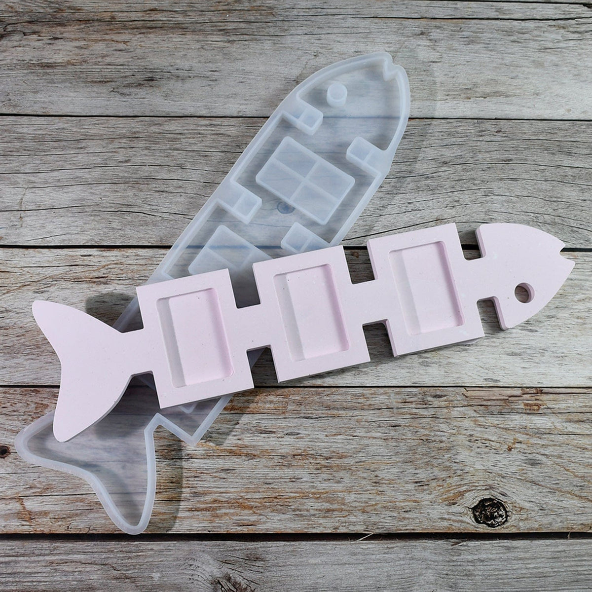 My Store Silicon Mould Fish Shape Triple Photo Frame Mould
