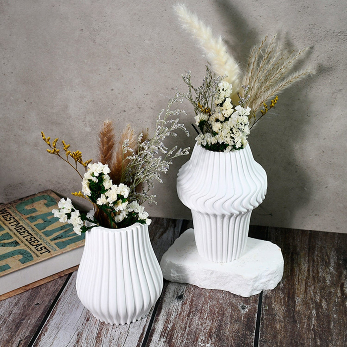 My Store Silicon Mould Striped Vase Mould
