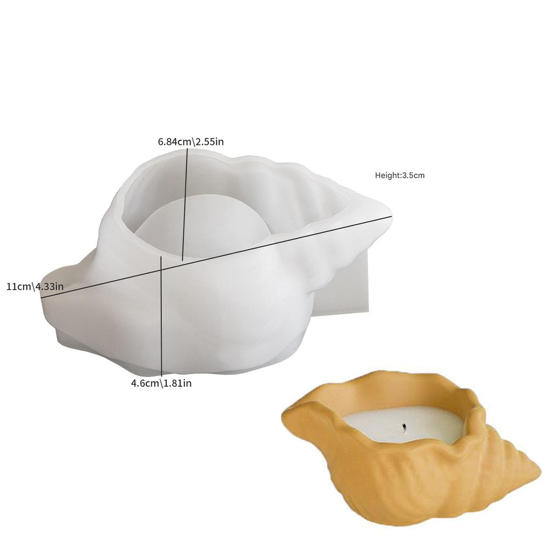 My Store Silicon Mould Luna Spiral Conch Mould