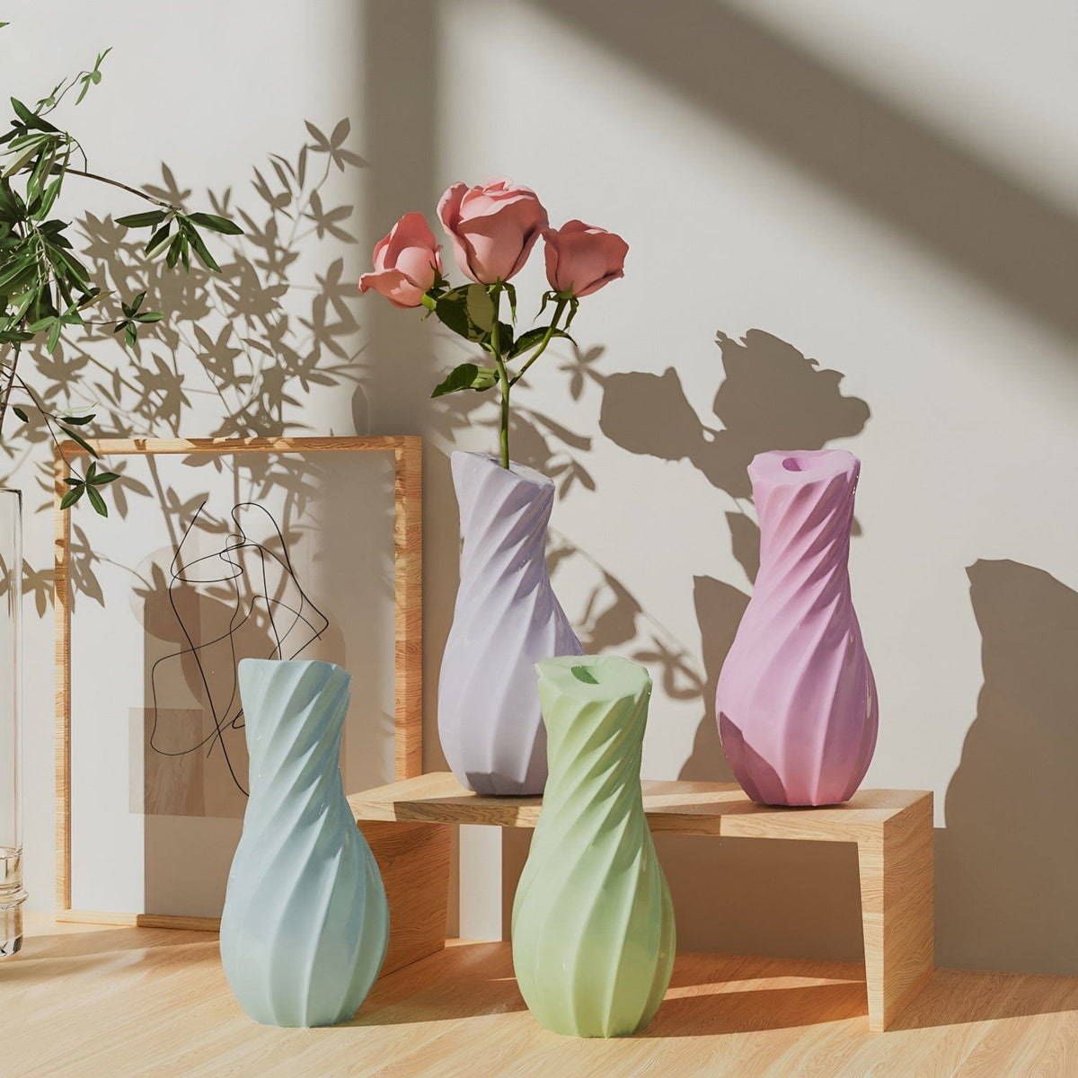 My Store Silicon Mould Fine Oblique Mouth Vase Mould