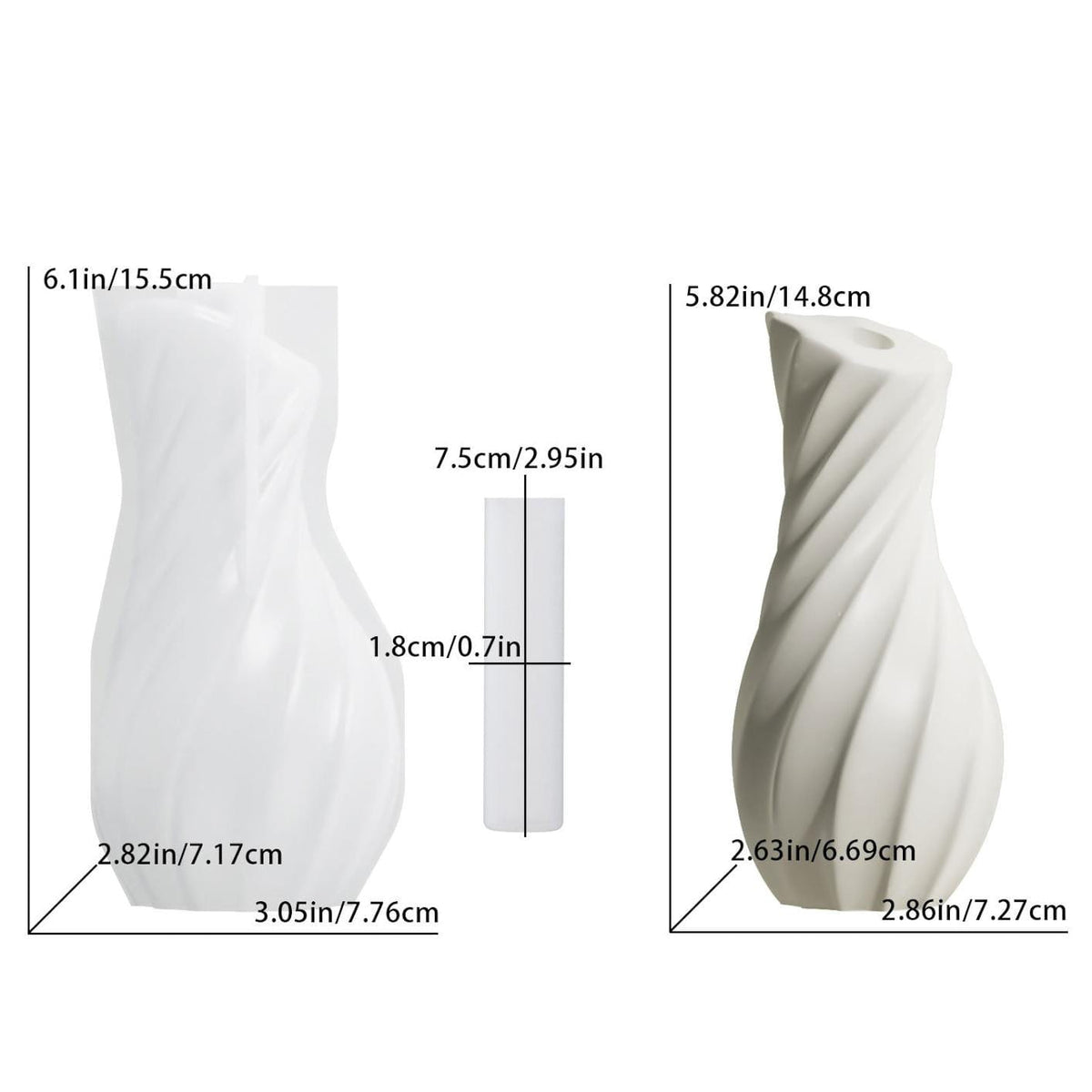 My Store Silicon Mould Fine Oblique Mouth Vase Mould