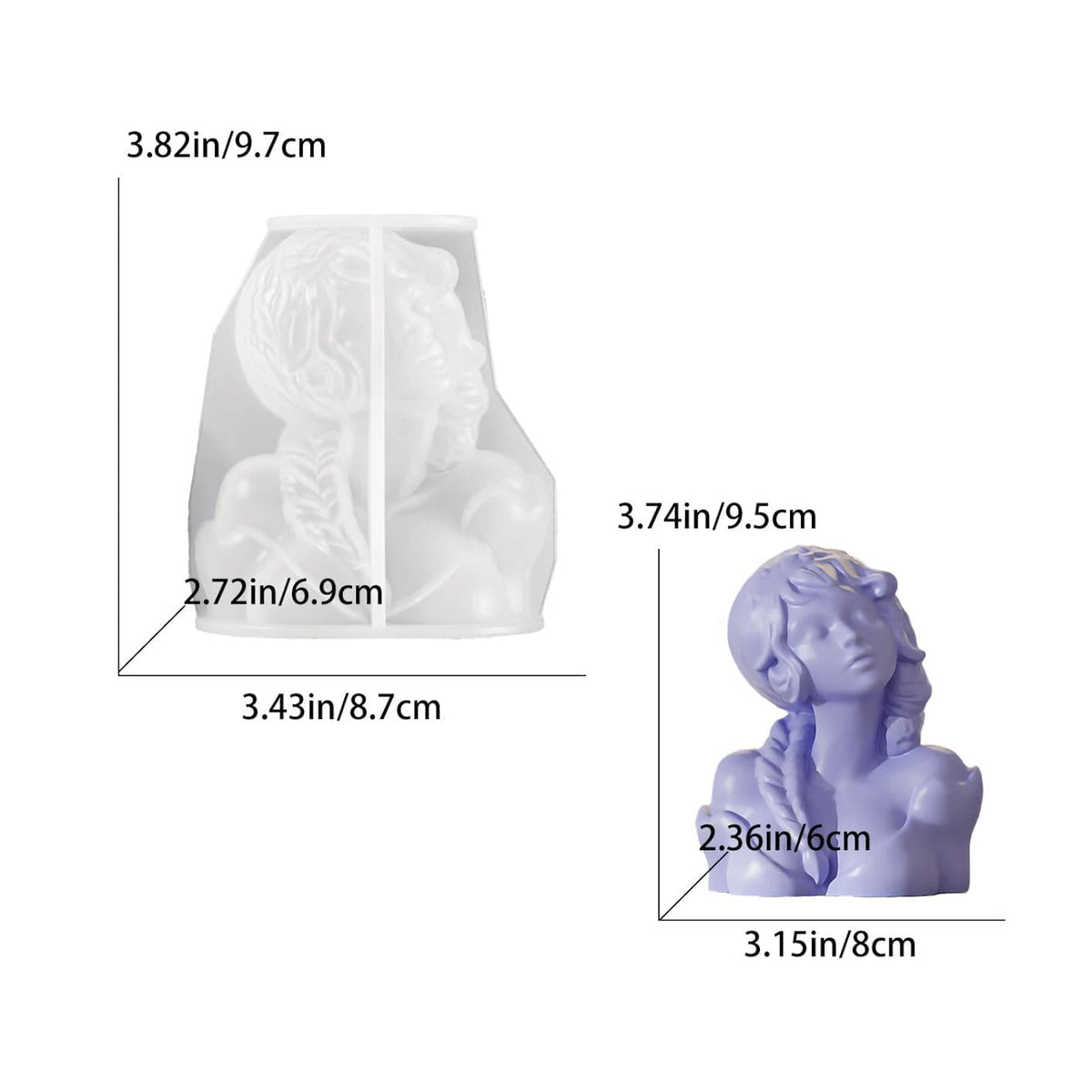 My Store Silicon Mould Girl Statue Candle Mould Mould