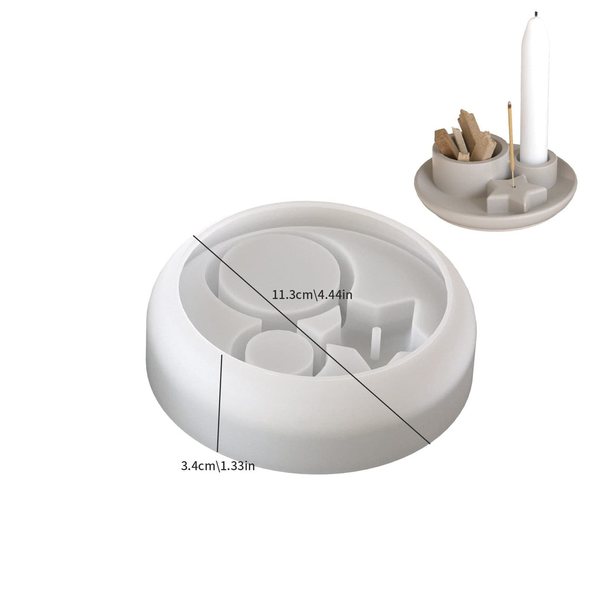 Moon and Star Incense Holder Silicone Mould for Resin & Concrecast Art SM1298