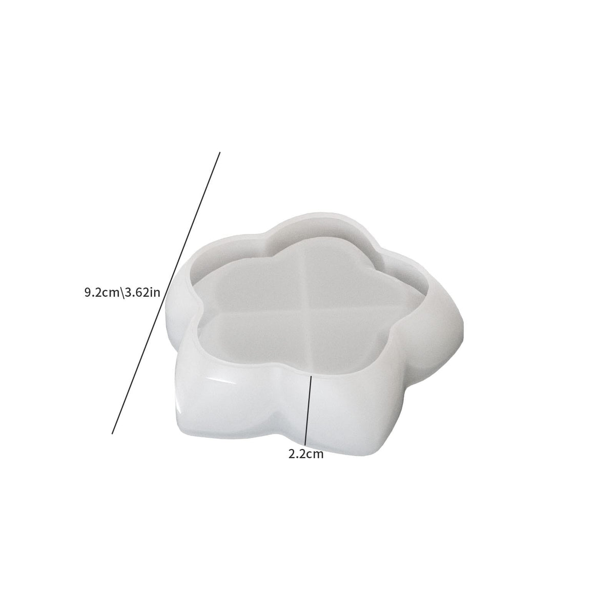 Flower Shape Trinket Tray Silicone Mould for Resin & Concrecast Art SM1312