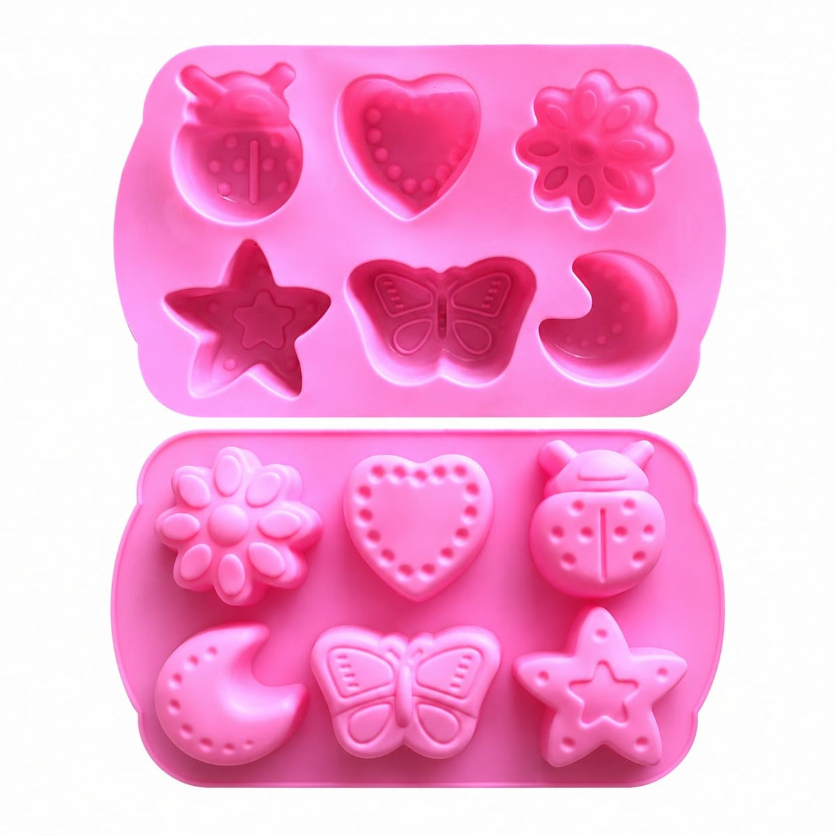 6-Cavity Cute Shape Silicone Mould for Concrecast Art – 16.7 × 10.5 CM | Mixed Shape Design SM1494