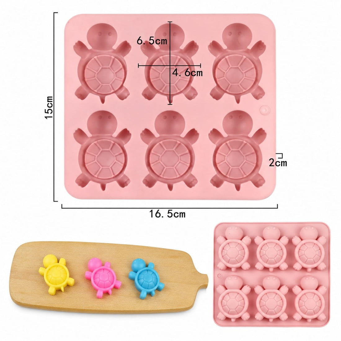 6-Cavity Turtle Silicone Mould for Concrecast Art – 16.5 × 15 CM | Approx. 2 CM Deep SM1495