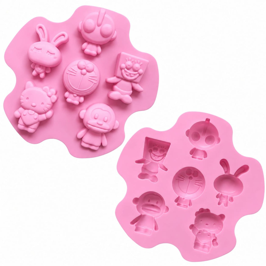 6-Cavity Cartoon Character Silicone Mould for Concrecast Art – 24 × 23.4 CM | Assorted Character Designs SM1496