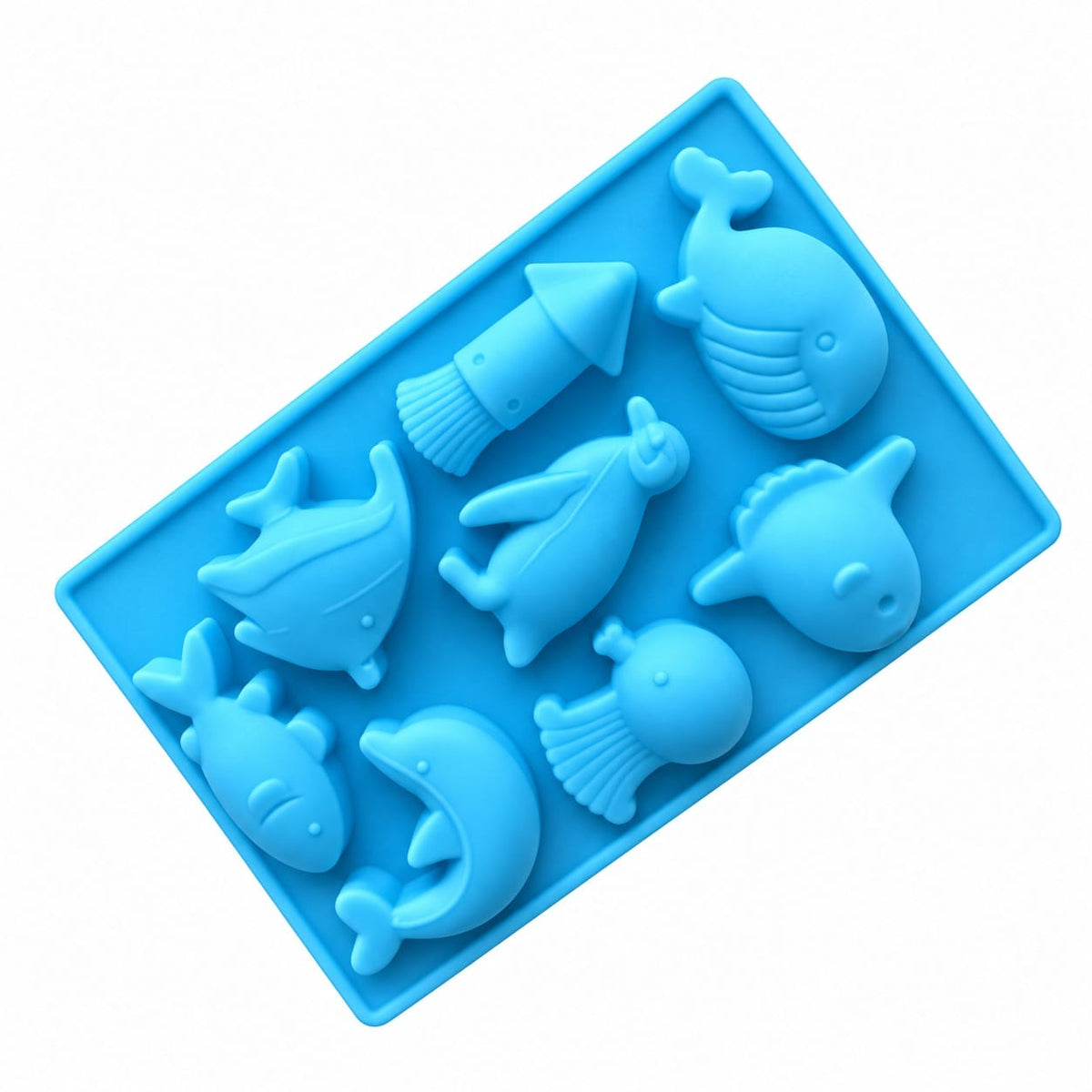 8-Cavity Ocean World Silicone Mould for Concrecast Art – 13.9 × 9.5 CM | Assorted Sea Animal Designs SM1500