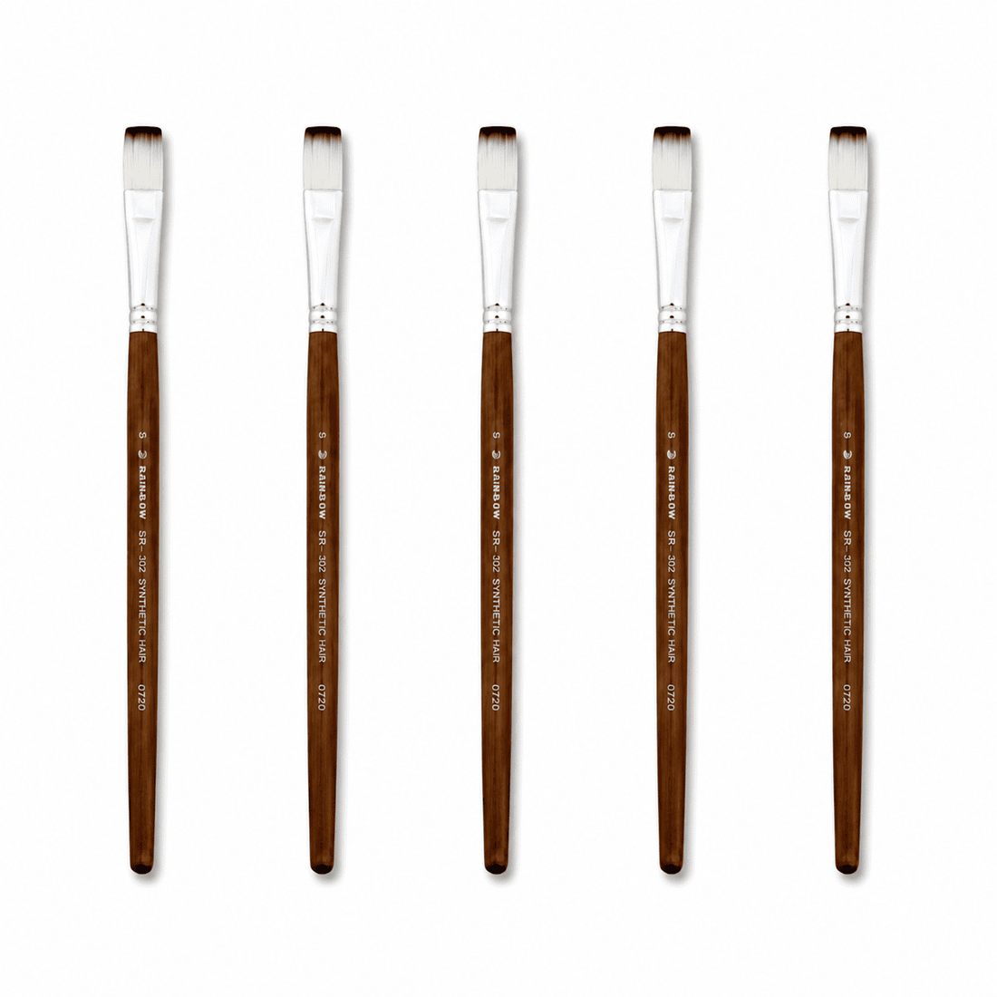 No. 9 Flat Synthetic Hair Paint Brush – Pack Of 5 Pieces SR30209