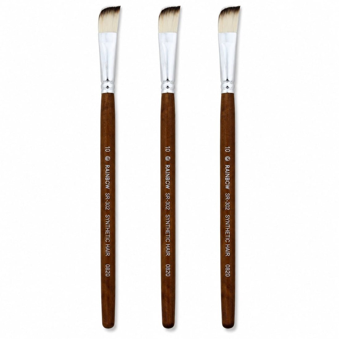 No. 10 Flat Synthetic Hair Paint Brush – Pack Of 3 Pieces SR30210