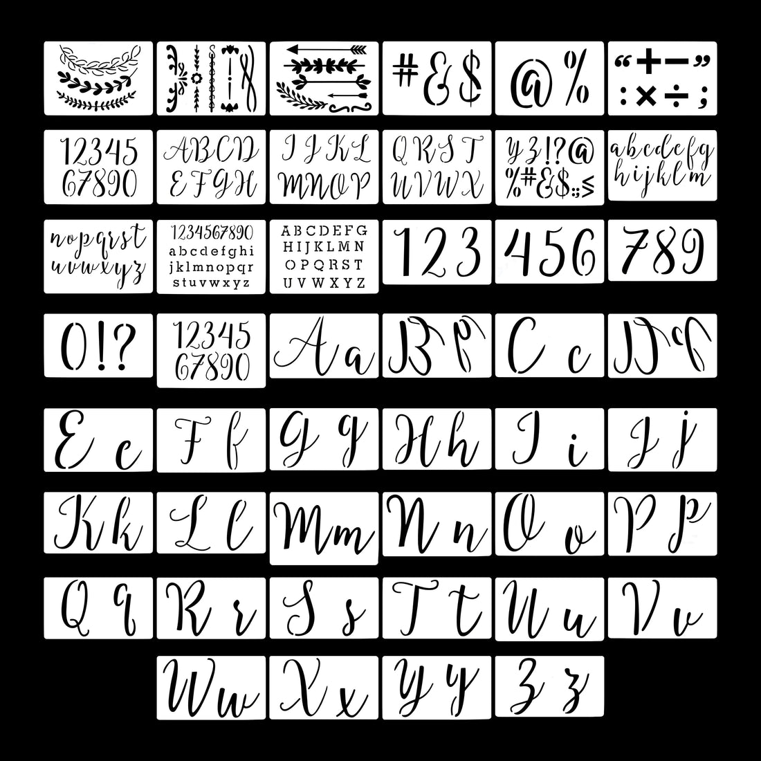 45 In 1 Alphabet & Numeric Stencil Set STESET003