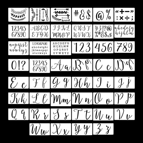 45 In 1 Alphabet & Numeric Stencil Set STESET003