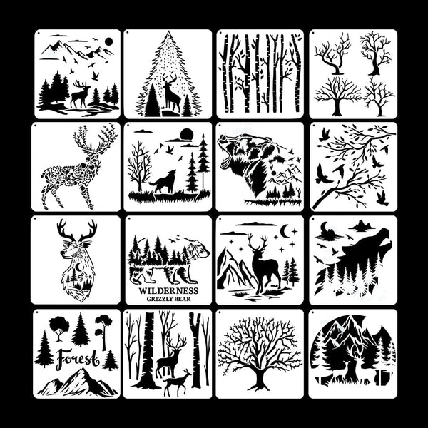 16 In 1 Forest Stencil Set STESET005